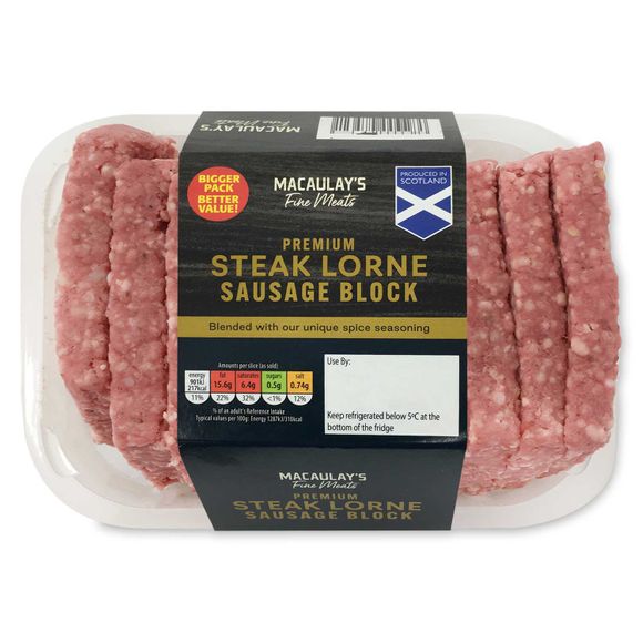 Macaulay's Premium Steak Lorne Sausage Block 700g